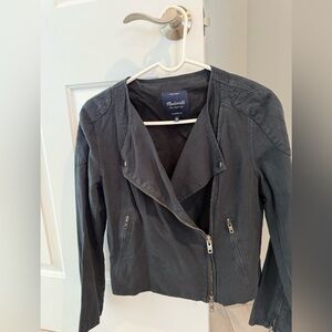 Madewell Charcoal Cotton Moto Jacket